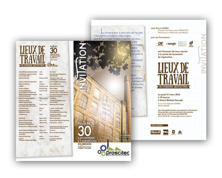 création graphique de l'invitation Proscitec Proscitec2016Invit